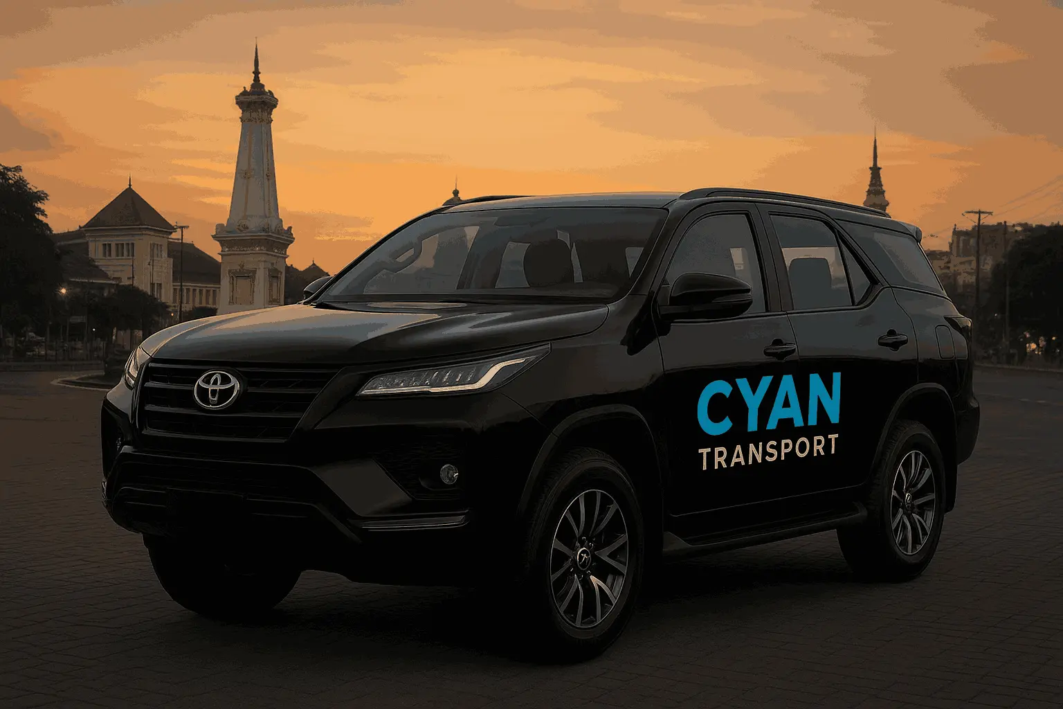 ilustrasi fortuner cyan transport